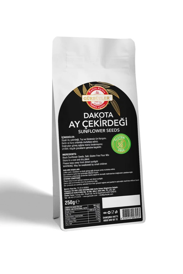 Gürbüzler Glutensiz Dakota Ay Çekirdeği Kavrulmuş Tuzlu 250 Gram - 2