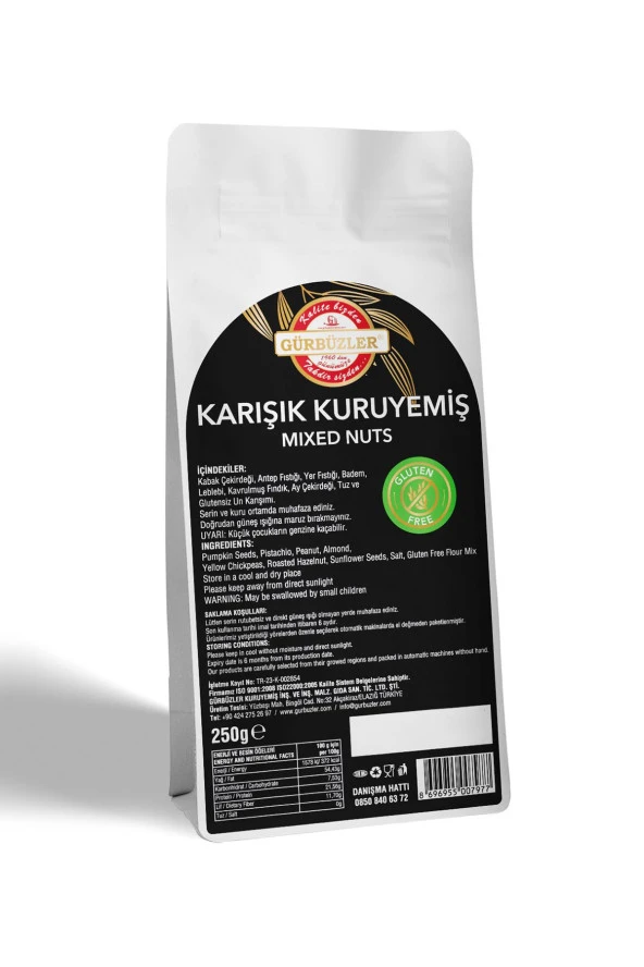 Gürbüzler Glutensiz Karışık Kuruyemiş 250 Gram - 2