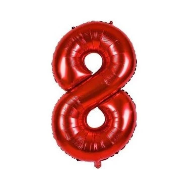 Benim Marifetlerim 8 Rakamı Kırmızı Folyo Balon 16 inch 40 cm ürün görseli