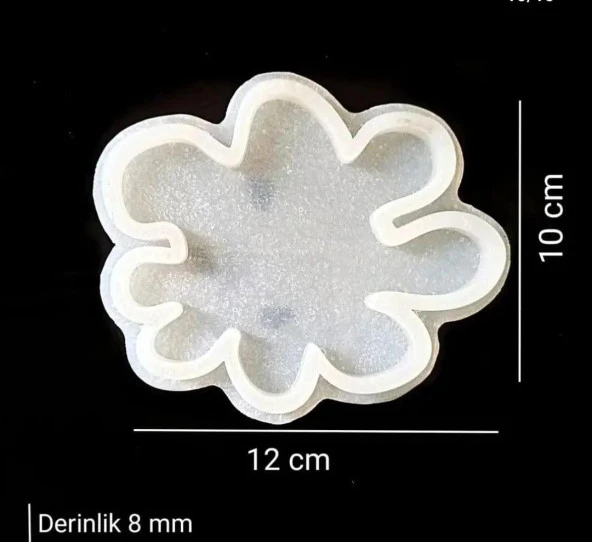 12cm x 10cm - Bulut Kenar Bardak Altı Kalıbı