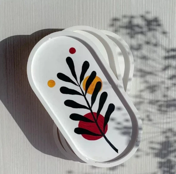 Büyük Boy Terazzo Bardak Altı Reçine Epoksi ve Beton Kalıbı - Kod:315 - 6