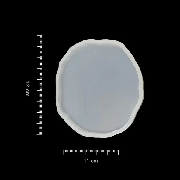 5 ADET - Dalgalı Oval - Bardak Altı Reçine Epoksi Kalıp - b12 - Resim 4