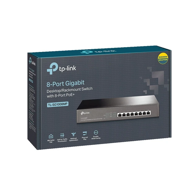 Tp-Link TL-SG1008MP 8Port Gigabit Poe Switch - Resim 3