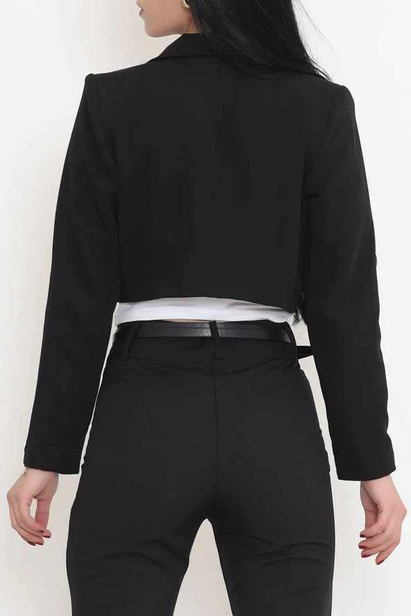 Crop Ceket Siyah - 1026.1247. - 3