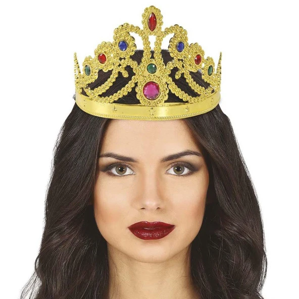 Altın Renk Plastik Prenses Tacı Kraliçe Tacı 60 cm - Resim 2