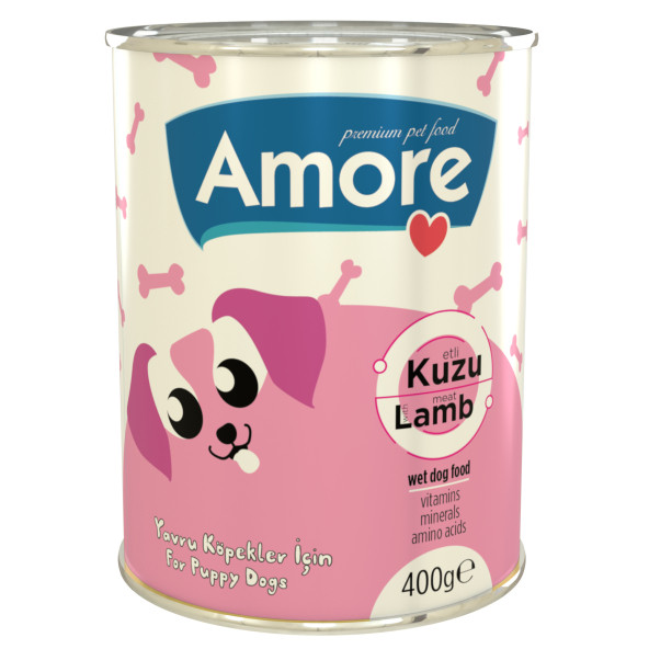 Amore Puppy Kuzu Etli Yavru Köpek Konserve, Tüy Tarama Fırçası Elastik - 4