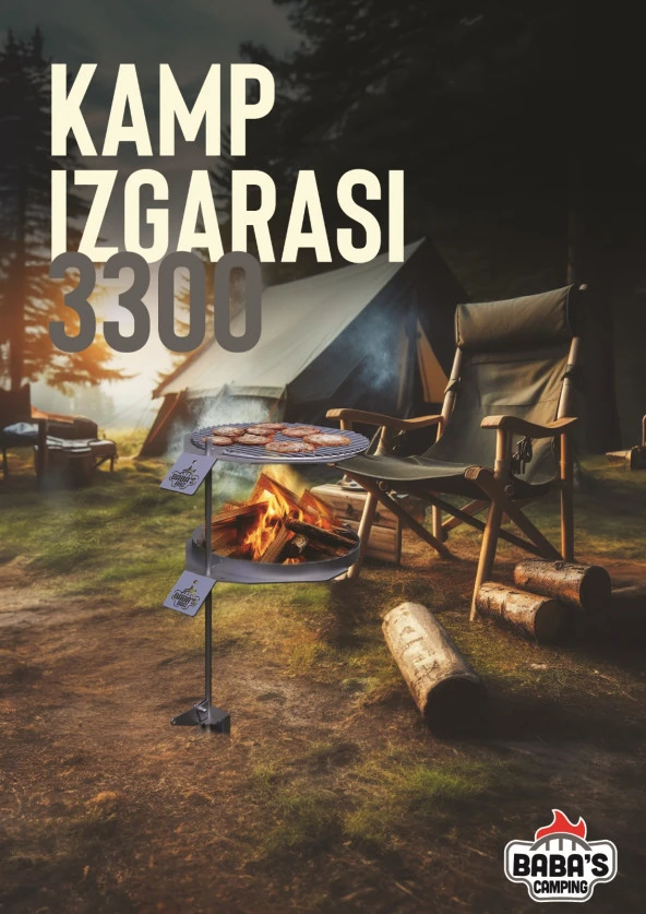 KAMP IZGARASI 3300 / ÇAP: 33 CM / PORTATIF / BABA'S CAMPING