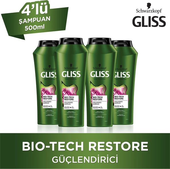 Gliss Bio-Tech Güçlendirici Şampuan 500 Ml X 4 Adet ürün görseli