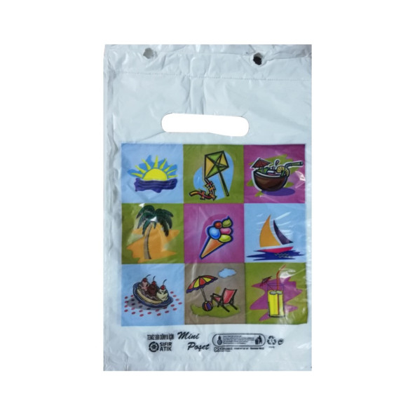 Beyaz Poşet 100'lü No 0 Takviyeli Poşet 20x30 cm El Geçme Baskılı Blok Poşet - 3