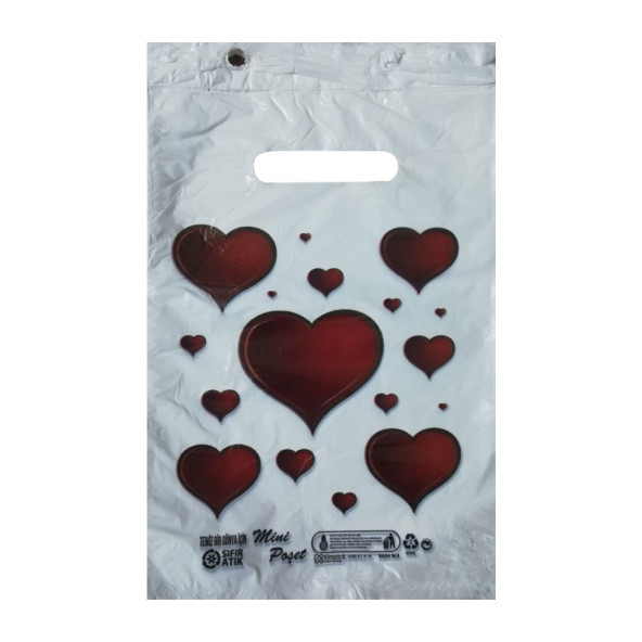 Beyaz Poşet 100'lü No 0 Takviyeli Poşet 20x30 cm El Geçme Baskılı Blok Poşet - 4