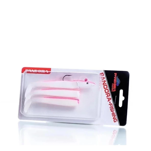 Pandora Sandeel 10cm 14gr 3+1 Silikon Yem  Pink / White Body