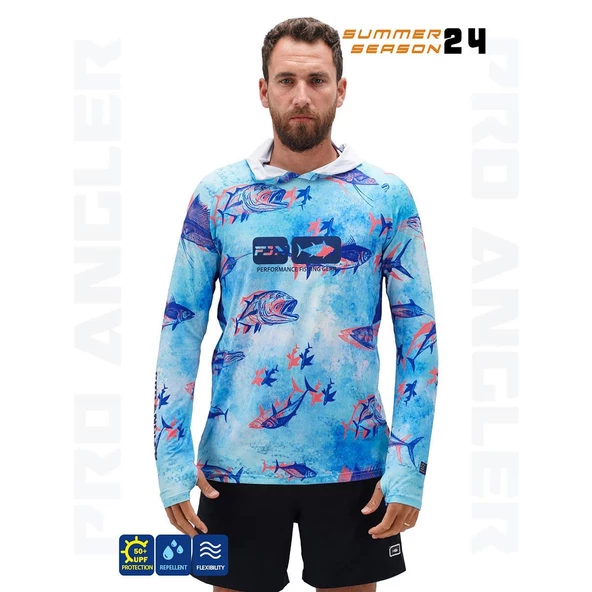 Fujin Pro Angler S24 Hooded Echo Fish Balıkçı T-Shirt  XLargeXL