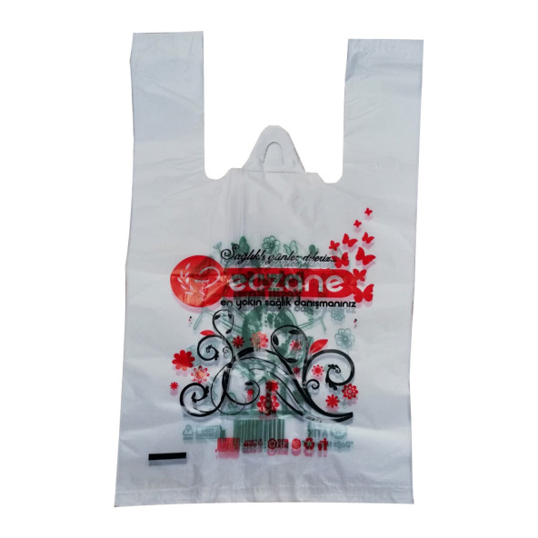 Bio Eczane Poşeti Baskılı Atlet Boy Eczane Poşeti 25x40 Cm 5 Kg X 750'li