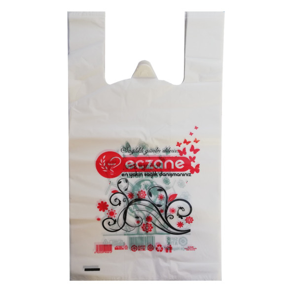 Bio Eczane Poşeti Baskılı Büyük Atlet Boy Poşet 30x55 Cm 5 Kg X 375'li
