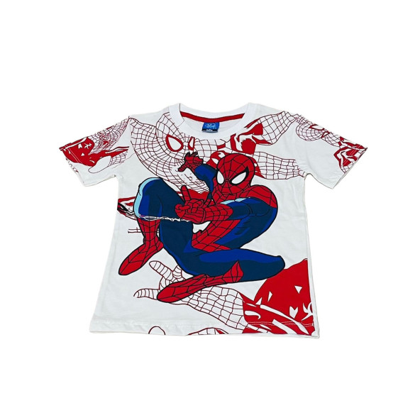 Spiderman Temalı Bej Çocuk Tişört ve Şort Takımı - 3