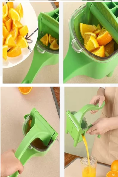 Manuel Plastik Meyve Portakal Karpuz Limon Sıkacağı Kollu Sebze Suyu Sıkma Limonata Aparatı Aleti - 4