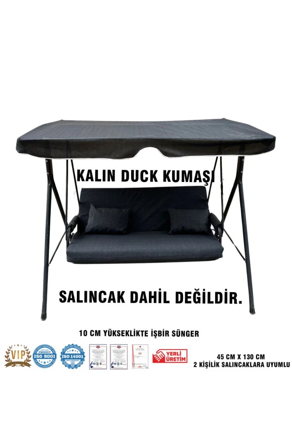 Vip Home Concept  Lüks DUCK Vip Salıncak Minder Seti 10 CM Süngerli Tenteli Salıncak Minder Seti-SİYAH