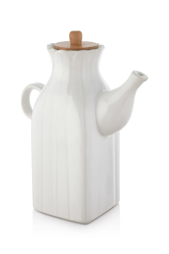 2 Adet Kare Beyaz Lüks Yağdanlık, 1 Litre Yağlık, Sirkelik, Sosluk Seti Takımı - 2