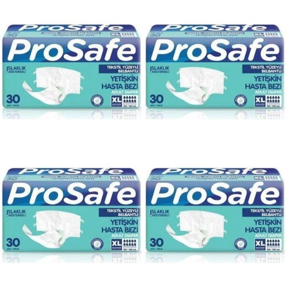 Prosafe Belbantlı Ekstra Büyük Boy (XL) Hasta Bezi 30'lu 4 Paket ürün görseli 1