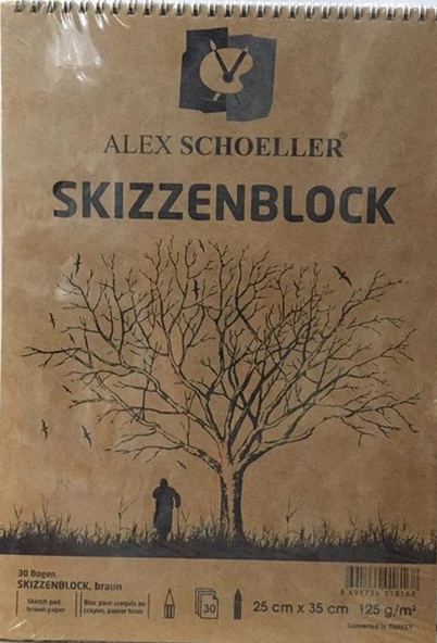 ALEX SCHOELLER 25X35-125 GR KRAFT SPİRALLİ DEFTER BLOK 30 YP.