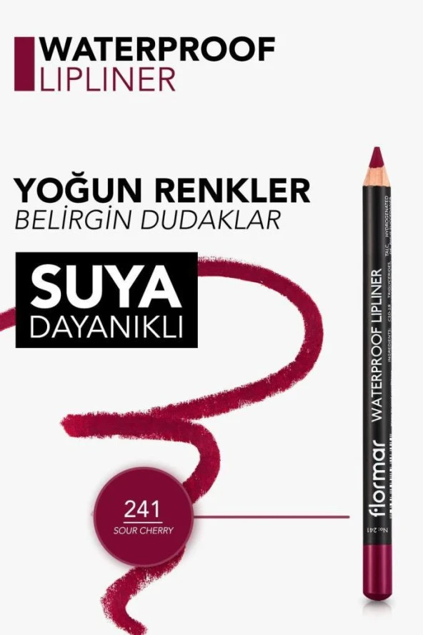 Flormar Waterproff Lipliner Dudak Kalemi - 241 Sour Cherry - 2