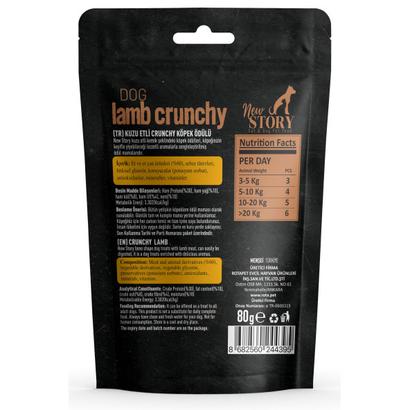Amore Köpek Çinko Biyotin Tableti 72li Tüy Dökümü, New Story Lamb Crunchy 2x80gr Ödül Maması - 3