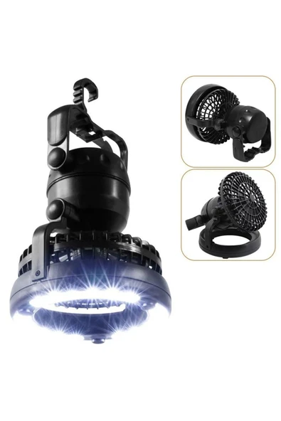 Taşınabilir Askılı Vantilatör – Masaüstü Kullanım, Pil İle Çalışan Fan, Işıklı Soğutucu Mini Fan - 7