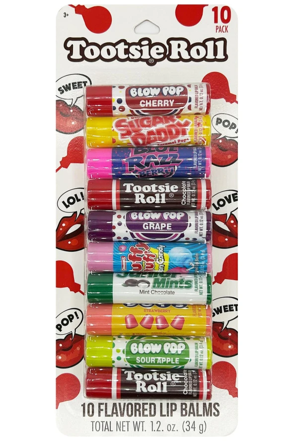 Taste Beauty Tootsie Roll Lip Balm Dudak Balsamı Çeşit Paketi 10 Adet