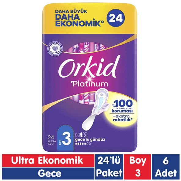 Orkid Platinum Gece Ped 24x6 144 Adet