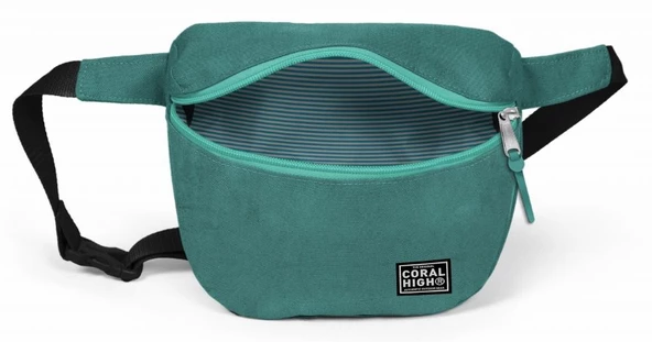 Coral High Lüks Turkuaz Suni Deri Bel Çantası - Resim 2