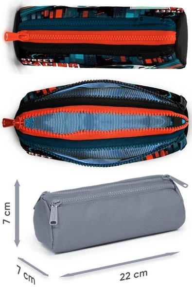 Coral High İlkokul Sırt Çantası ve Kalemlik Seti - Siyah Nefti Yarış Arabası - Erkek Çocuk - Resim 3