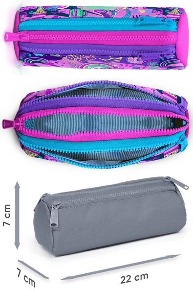 Coral High İlkokul Sırt Çantası ve Kalemlik Seti - Grafiti - Kız Çocuk - Resim 3