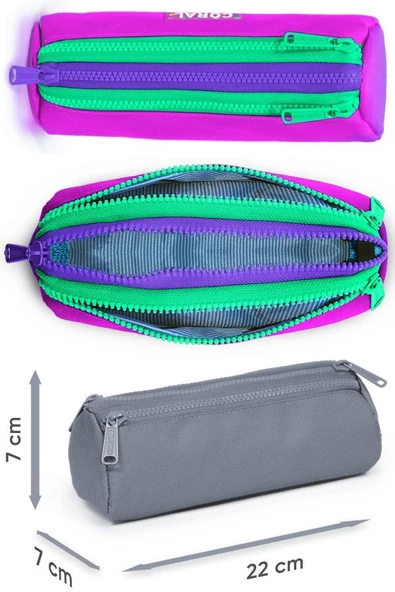 Coral High İlkokul Sırt Çantası ve Kalemlik Seti - Pembe Mor Renk Geçişli - Kız Çocuk - Resim 3