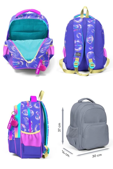 Coral High Lavanta Pembe Baloncuk İlkokul ve Günlük Sırt Çantası - Kız Çocuk - Resim 2