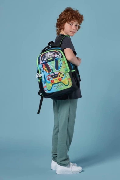 Coral High Kulaklık Game İlkokul  Ortaokul ve Günlük Sırt Çantası - Erkek Çocuk - Resim 3