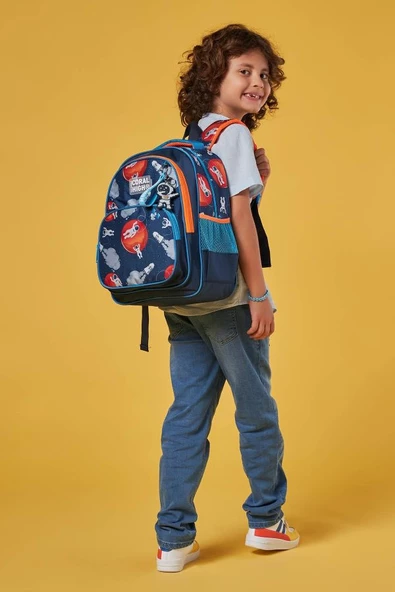 Coral High Lacivert Mavi Astronot İlkokul ve Günlük Sırt Çantası - Erkek Çocuk - Resim 3