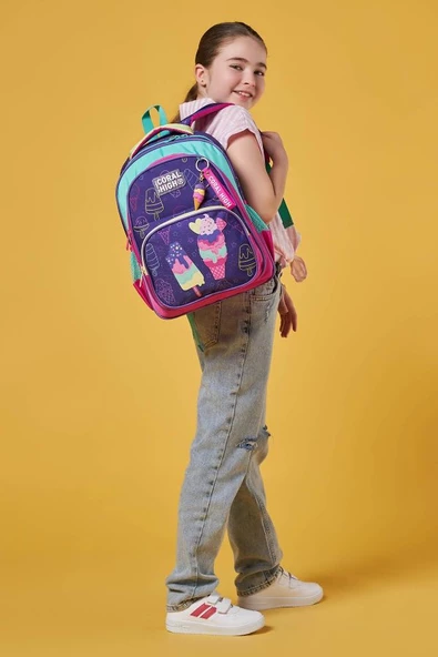 Coral High Mor Pembe Dondurma İlkokul ve Günlük Sırt Çantası - Kız Çocuk - Resim 3
