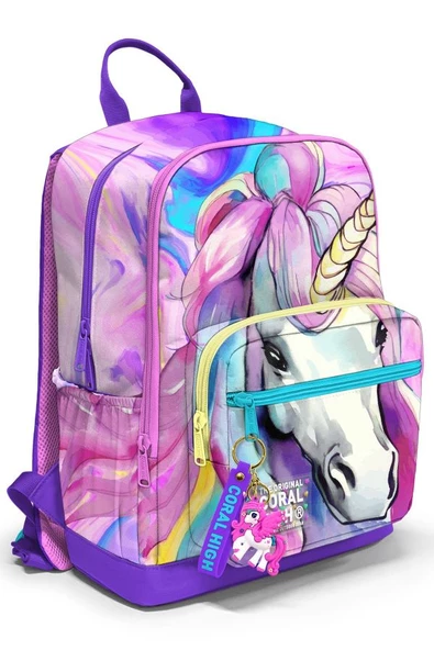 Coral High Dört Bölmeli Unicorn Ortaokul Çantası - Kız Çocuk ürün görseli