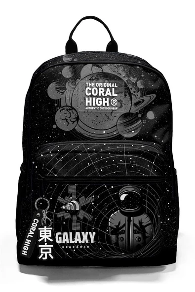 Coral High Dört Bölmeli Siyah Galaxy Ortaokul Çantası - Erkek Çocuk - Resim 2