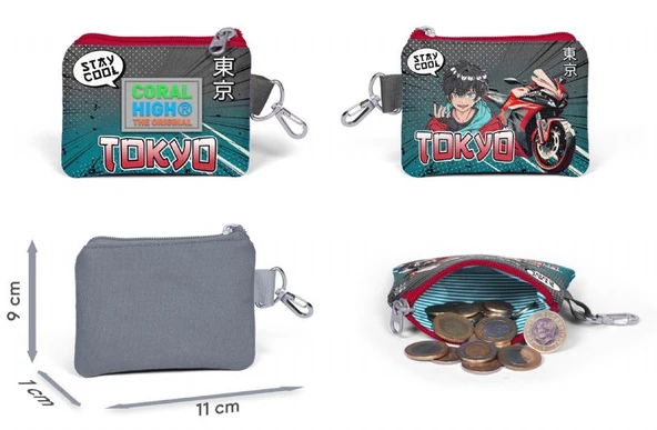 Coral High Gri Nefti Anime Motorsiklet Bozuk Para Cüzdanı - Erkek Çocuk - Resim 2