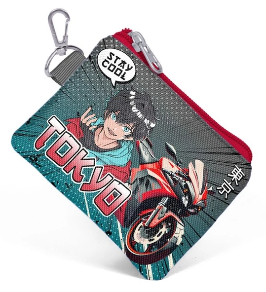 Coral High Gri Nefti Anime Motorsiklet Bozuk Para Cüzdanı - Erkek Çocuk ürün görseli