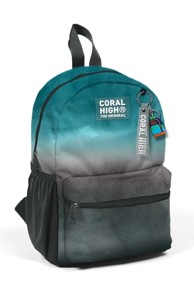 Coral High Turkuaz Gri Batik Mini Yuva Sırt Çantası - Erkek Çocuk