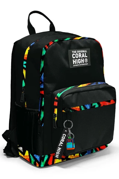 Coral High Dört Bölmeli Siyah Grafiti Ortaokul Çantası - Erkek Çocuk - 4
