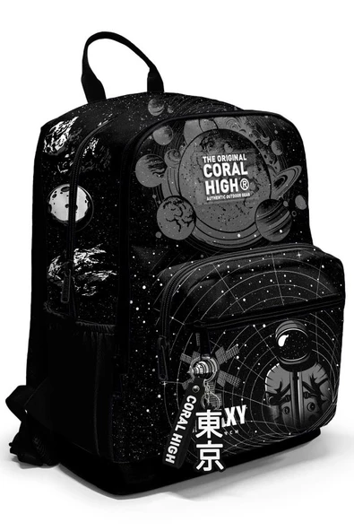 Coral High Dört Bölmeli Siyah Galaxy Ortaokul Çantası - Erkek Çocuk ürün görseli