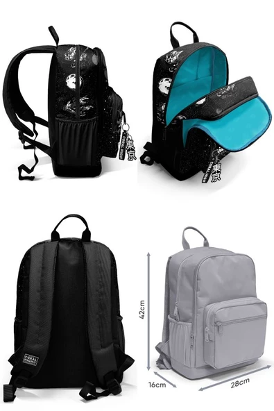 Coral High Dört Bölmeli Siyah Galaxy Ortaokul Çantası - Erkek Çocuk - Resim 3