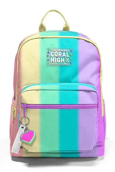 Coral High Dört Bölmeli Renkli Çizgili Ortaokul Çantası - Kız Çocuk - 2