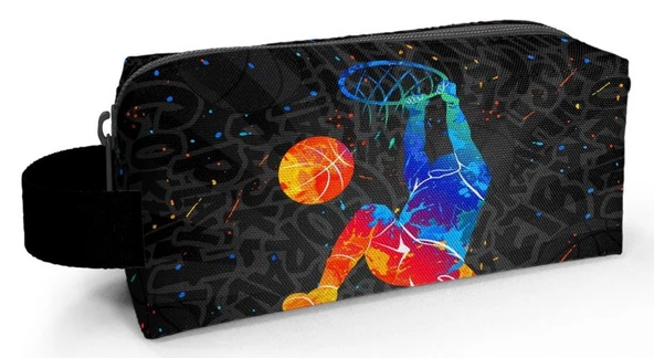 Coral High Gri Basketbol Tek Bölmeli Kalemlik - Erkek Çocuk Kalem Çantası