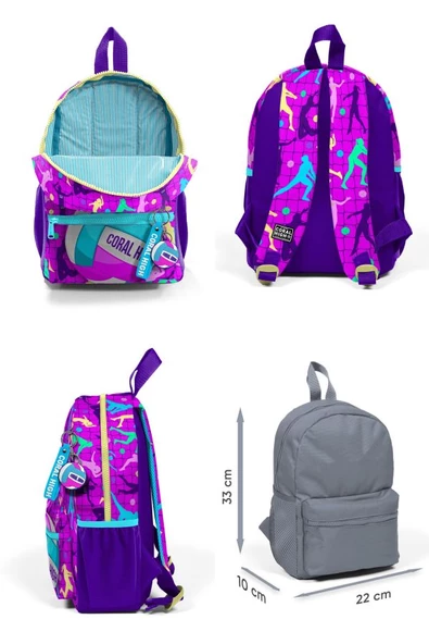 Coral High Pembe Mor Voleybol Mini Yuva Sırt Çantası - Kız Çocuk - Resim 2