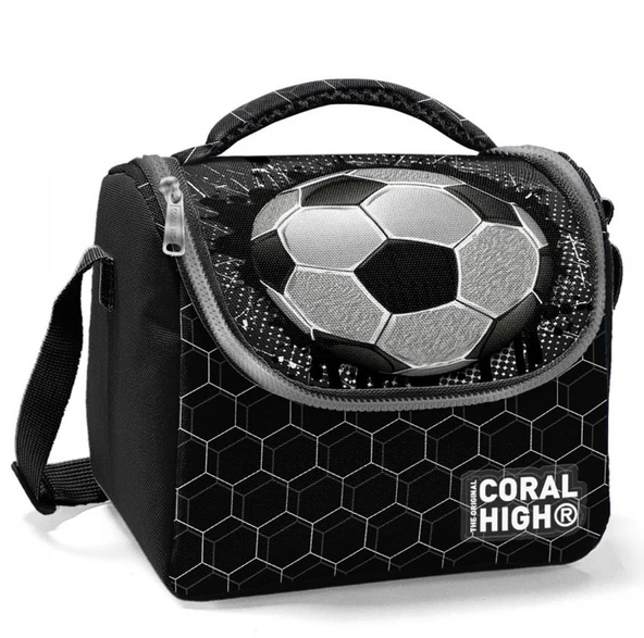 Coral High Siyah Futbol Isı Yalıtımlı Beslenme Çantası - Erkek Çocuk