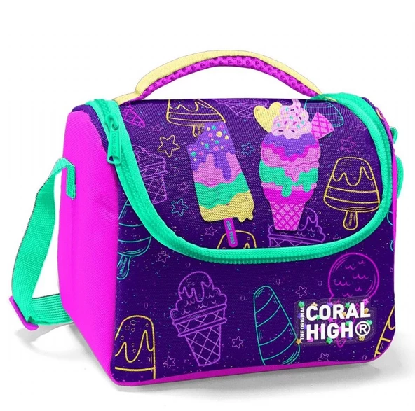 Coral High Mor Pembe Dondurma Isı Yalıtımlı Beslenme Çantası - Kız Çocuk